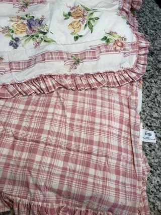 VTG Mario Buatta Pamela English Country Floral Reversible Comforter Full / Queen 3
