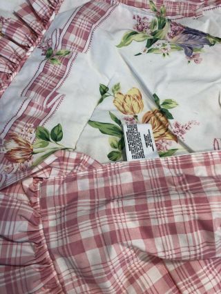 VTG Mario Buatta Pamela English Country Floral Reversible Comforter Full / Queen 4