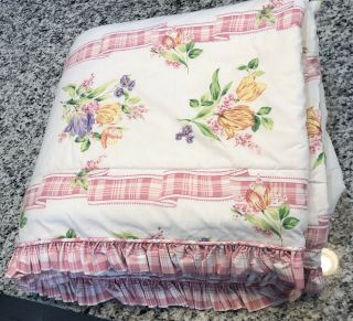 VTG Mario Buatta Pamela English Country Floral Reversible Comforter Full / Queen 6