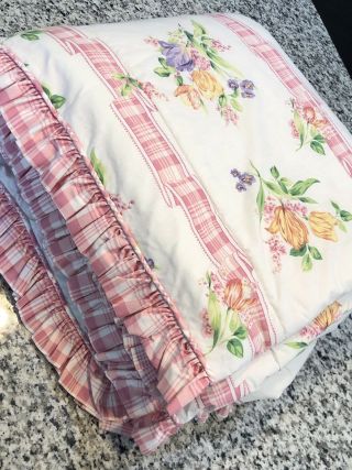 VTG Mario Buatta Pamela English Country Floral Reversible Comforter Full / Queen 7