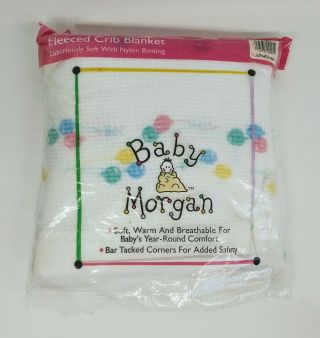 Vintage Baby Morgan Balloon Security Crib Blanket Knit Waffle Weave 36 X 50 Nos