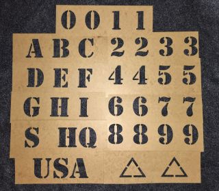 Wwii Military Vehicle Hood & Bumper Stencil Set - Willys Jeep Mb Gpw - Us Army