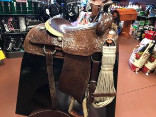 Rare Brad Mcclellan Western Ranch Saddle,  15.  5 " Seat,  Fqh Bars