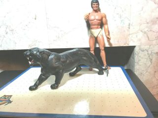 Vintage 1971 Mattel Big Jim Jeff Tarzan W/Black Panther 10” Jungle Cat E - 76 3