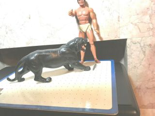 Vintage 1971 Mattel Big Jim Jeff Tarzan W/Black Panther 10” Jungle Cat E - 76 5