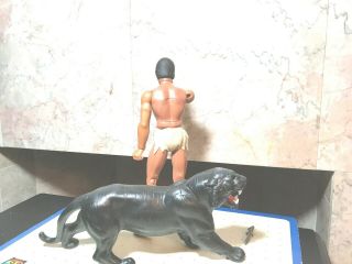 Vintage 1971 Mattel Big Jim Jeff Tarzan W/Black Panther 10” Jungle Cat E - 76 6