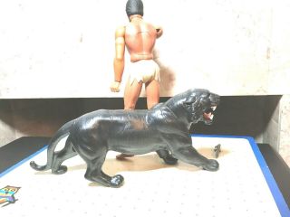 Vintage 1971 Mattel Big Jim Jeff Tarzan W/Black Panther 10” Jungle Cat E - 76 8