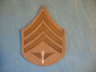 Nos Pre - Wwii Us Army Air Corps Sergeant Tan Winged Prop Chevron / Stripe