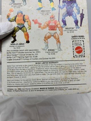 Vintage Masters Of The Universe Faker Carded 8 - Back 1987 He Man Motu 7
