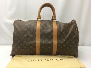 Auth Louis Vuitton Monogram Keepall 45 Travel Hand Bag Vintage 9c130820na