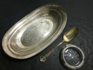 Vintage Antique Sterling.  925 Silver Platter Spoon,  Ashtray 290,  Grams Towle