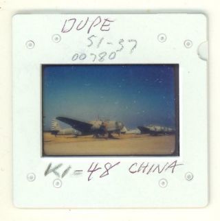 Japanese Aircraft Ki - 48 Lily Nat Chinese AF Nanking 1945 1 COLOR SLIDE No Photo 2