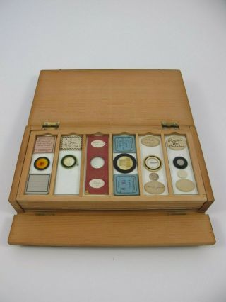 Cased Set of 36 Victorian Antique Microscope Slides. 2