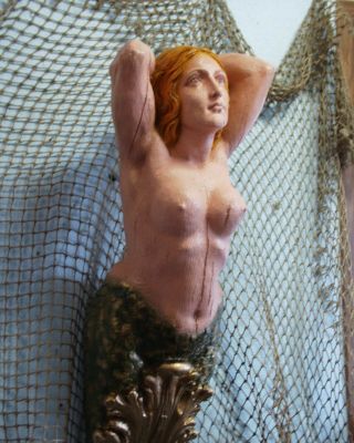 LARGE MERMAID SHIPS FIGUREHEAD NAUTICAL DECOR FOLK ART 3