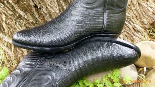 Vintage Tony Lama " Horn Back " Lizard Alligator " Rare " Exotic Western Boots 9.  5 D