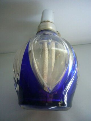 ANTIQUE LAMPE BERGER PARIS MADE IN FRANCE RARE CRYSTAL ST LOUIS BLUE 1930 - 1939 4