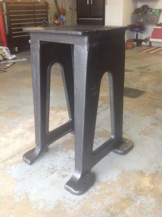 Antique Heavy Cast Iron Lathe Leg 28 " Steampunk Industrial Table
