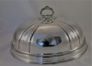 A Fine Old Sheffield Plate Meat Dome With Pheonix Crest - Walker Knowles