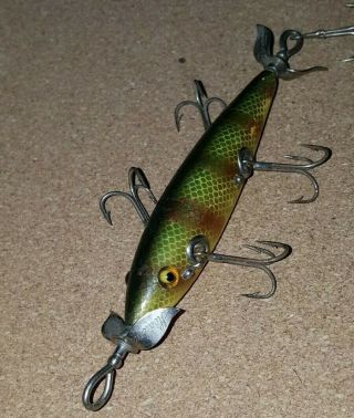 Antique Heddon Dowagiac Minnow 150 Lure L - Rig GE Old Tackle Box Bait 6