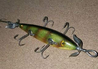 Antique Heddon Dowagiac Minnow 150 Lure L - Rig GE Old Tackle Box Bait 8