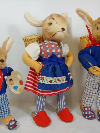Vintage KERSA Bunny Easter Rabbit Family - Germany - Mohair / Felt Dolls - Steiff 5