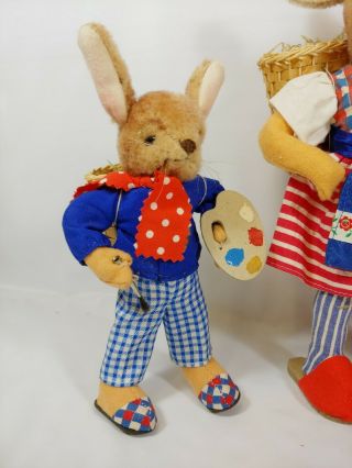 Vintage KERSA Bunny Easter Rabbit Family - Germany - Mohair / Felt Dolls - Steiff 6