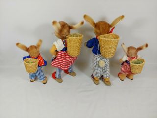 Vintage KERSA Bunny Easter Rabbit Family - Germany - Mohair / Felt Dolls - Steiff 7