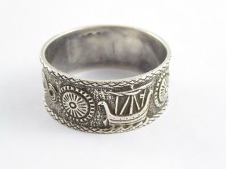 Rare Vintage Scottish Solid Sterlnig Silver Celtic Napkin Ring Robert Allison