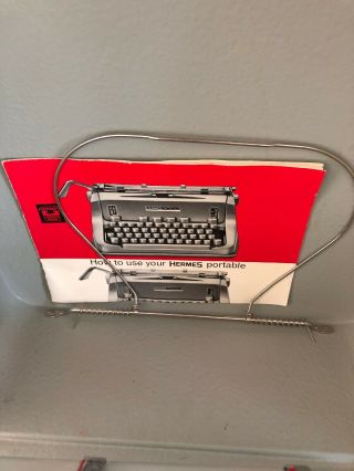 Vintage 1970 Hermes 3000 Seafoam Portable Typewriter w/ Case PICA Typeface 4