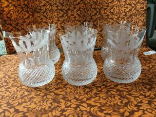 Set Of 6 Edinburgh Thistle Whiskey Glass Crystal Barware Scotland 4 "