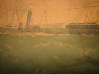 1868 marine sign atlantic iron ships civil war ironclad rare print 5