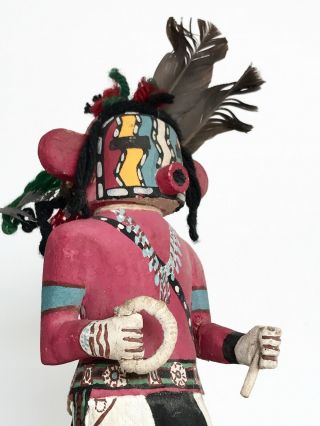 Great Antique / Vtg Carved Painted Kachina Figure Hopi ? W Feathers And Yarn