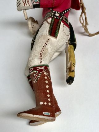 Great Antique / VTG Carved Painted KACHINA Figure HOPI ? w FEATHERS and YARN 5