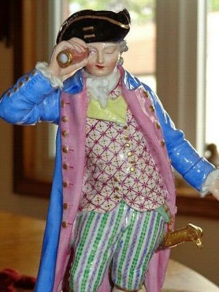 19th Century Meissen Porcelain Antique Figurine Racegoer D65