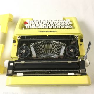 Yellow Olivetti Lettera 35 Vintage Typewriter 4