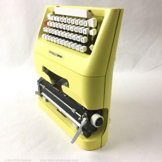 Yellow Olivetti Lettera 35 Vintage Typewriter 6