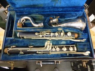 Vintage P.  Gerard Paris Wood Bass Clarinet W\case