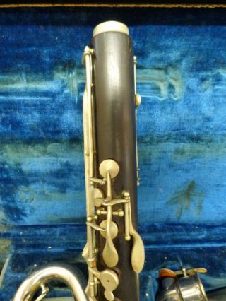 Vintage P.  Gerard Paris Wood Bass Clarinet w\case 2