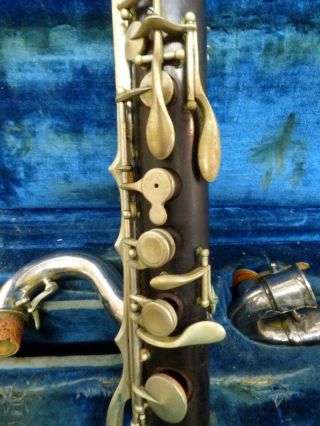 Vintage P.  Gerard Paris Wood Bass Clarinet w\case 3