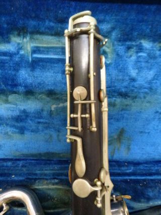 Vintage P.  Gerard Paris Wood Bass Clarinet w\case 6