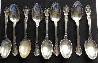 9 Gorham Chantilly Sterling Silver Tea Spoons Older Hallmarks 5 3/4” 255 Grams