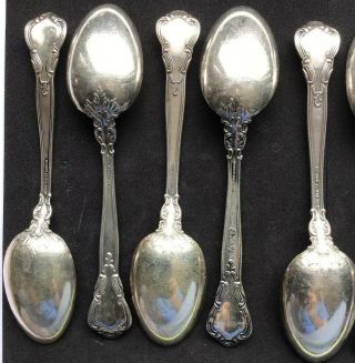 9 GORHAM CHANTILLY STERLING SILVER TEA SPOONS OLDER HALLMARKS 5 3/4” 255 GRAMS 5