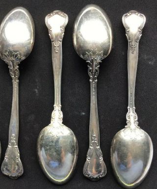 9 GORHAM CHANTILLY STERLING SILVER TEA SPOONS OLDER HALLMARKS 5 3/4” 255 GRAMS 6