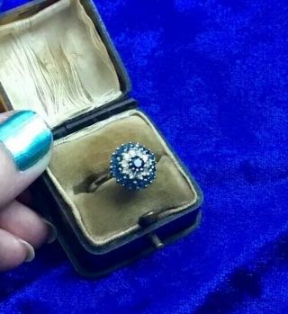 Stunning Vintage 18ct Gold & Natural Mined Sapphires & Diamonds Ring