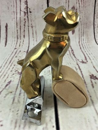 Rare Vintage Mack Truck Bulldog Ears Up Gold Hood Ornament/ Emblem Bracket 87931