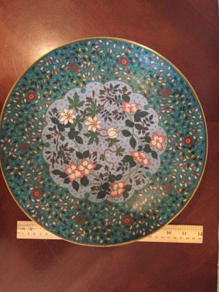 Heavy Vintage Chinese Ceremonial Cloisonne Plate