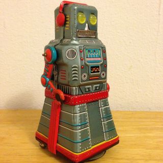 Atom Robot,  made by Yonezawa,  Japan 1950 ' s,  rare tin toy robot from Golden Era 2