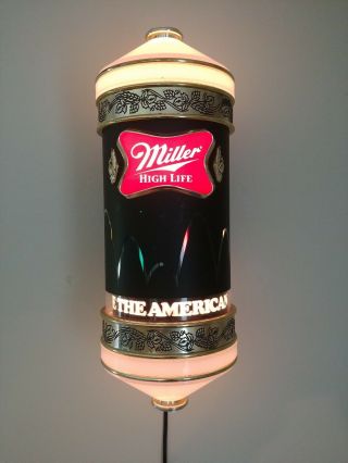 Rare Vintage Miller High Life Beer Light Sign Rotate Motion Bouncing Ball Sconce