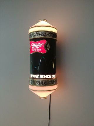 RARE Vintage MILLER HIGH LIFE BEER LIGHT Sign Rotate MOTION Bouncing BALL Sconce 4