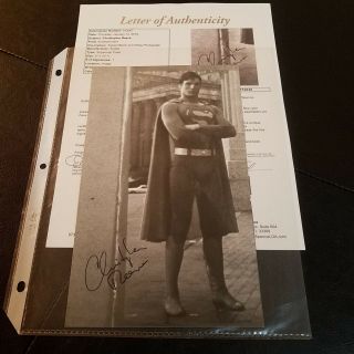 Christopher Reeve Signed 6x10 Superman Pose Photo Jsa With Loa Rare Authentic